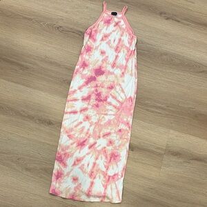 Art Class Pink and White Tie-Dye Maxi Dress